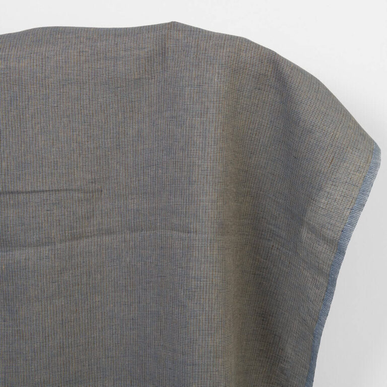 Linen fabric brown grey melange multicolour