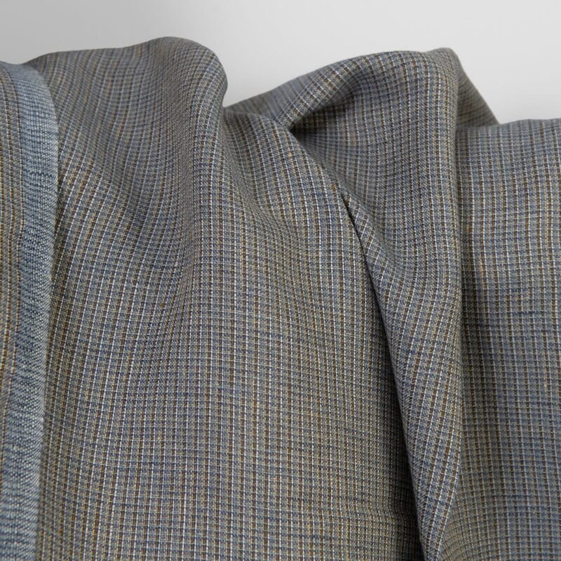 Linen fabric brown grey melange multicolour, pure linen