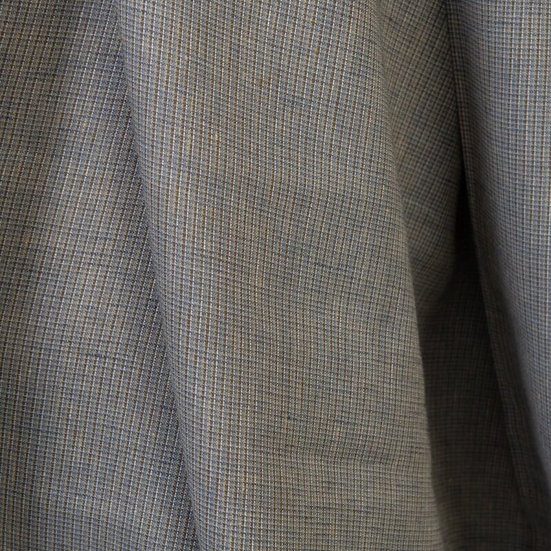Linen fabric brown grey melange multicolour, plain weave