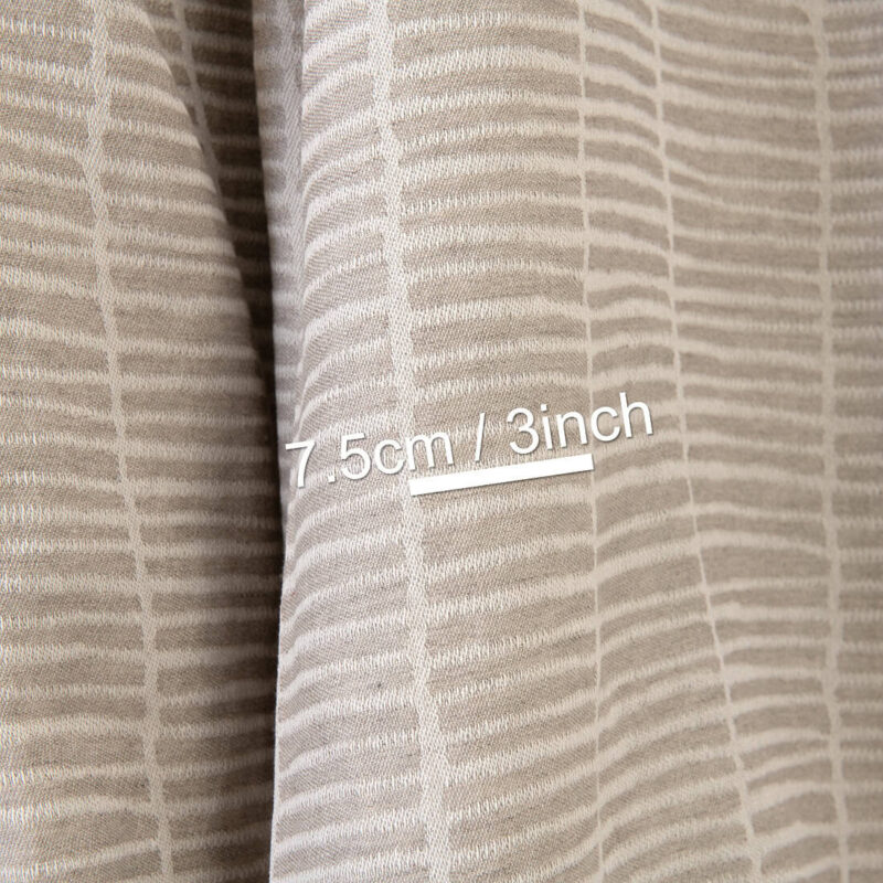 Linen cotton fabric off-white and natural jacquard, washed, with measurements