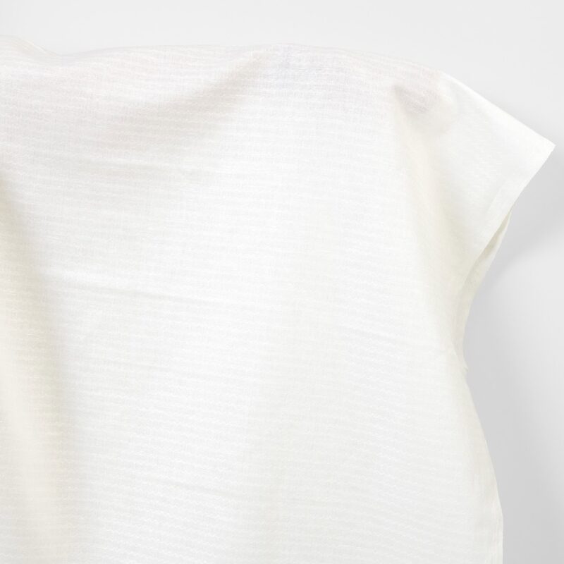 Linen cotton fabric off-white zig-zag stripes