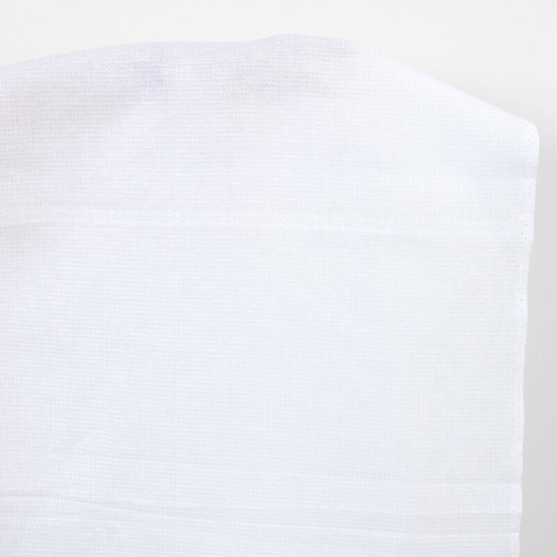 Linen cotton fabric optical white waffle with stripes