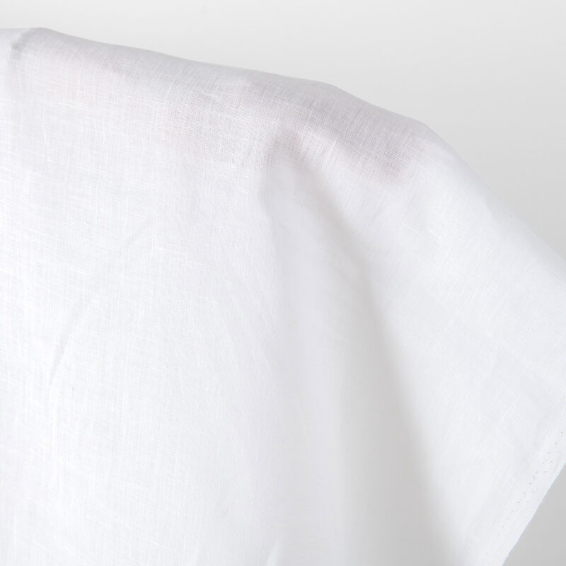 Linen fabric plain optical white, pure linen