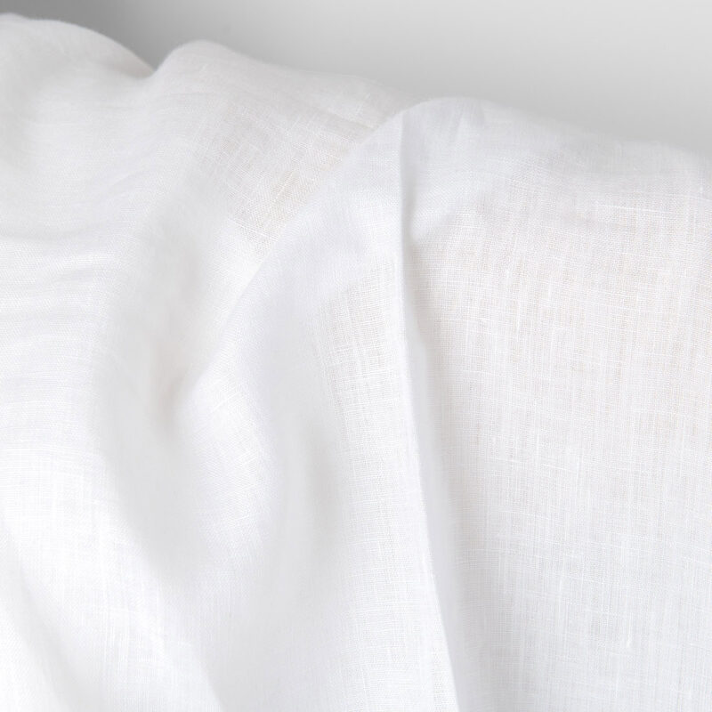 Linen fabric plain optical white, lightweight