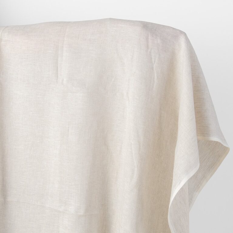 Linen fabric natural and off-white melange