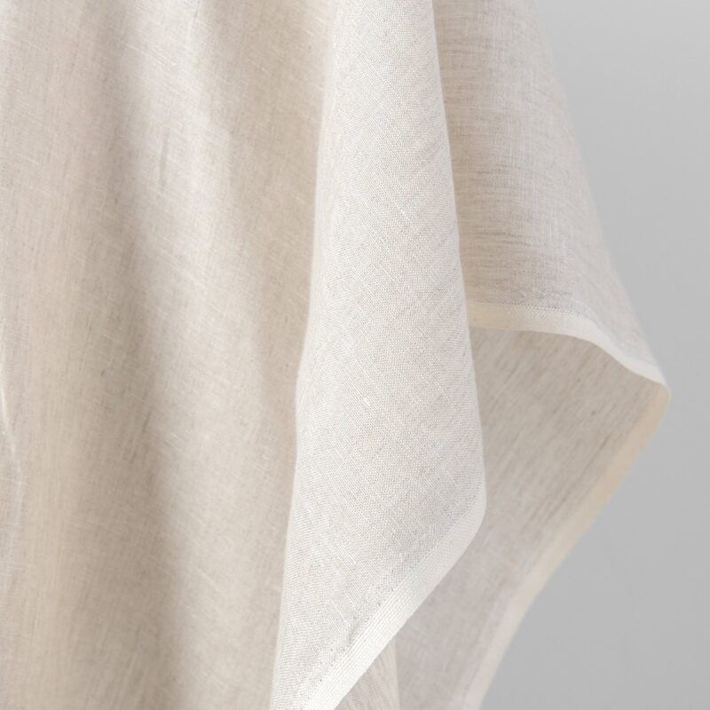 Linen fabric natural and off-white melange lightweight