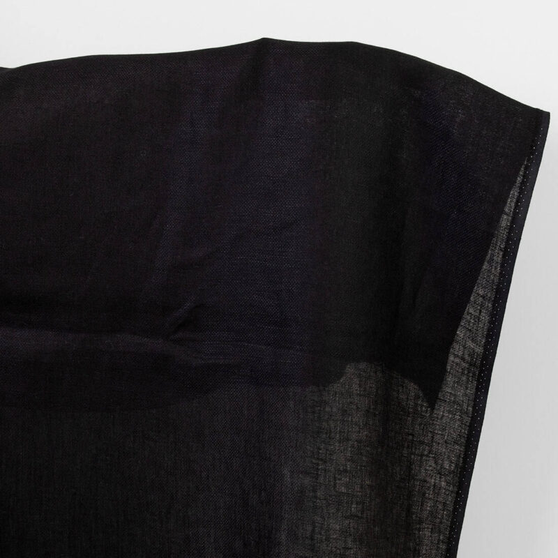 Linen fabric black small diamonds pattern