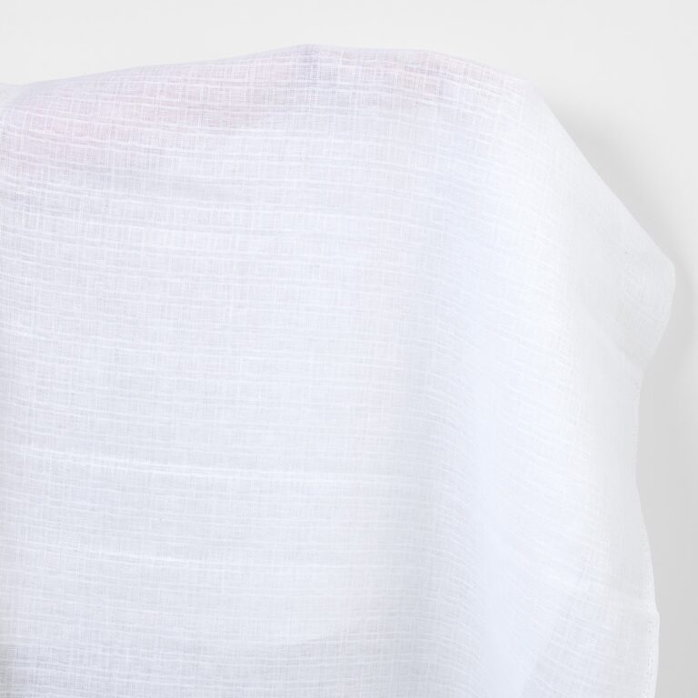 Linen fabric optical white dobby checks