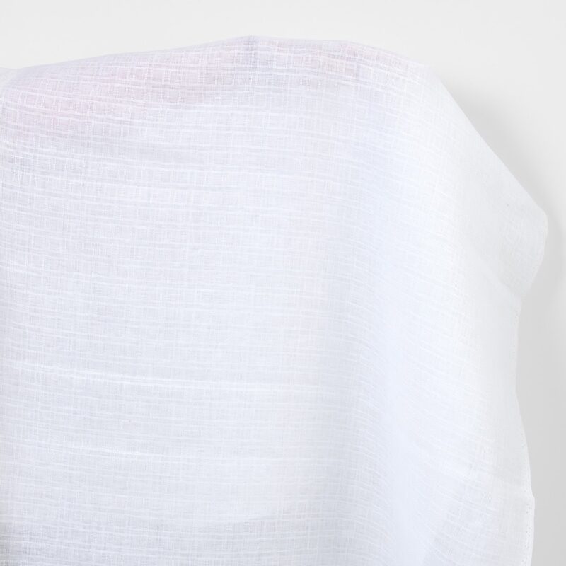 Linen fabric optical white dobby checks