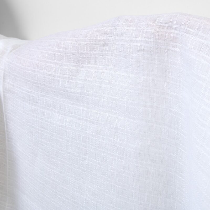 Linen fabric optical white dobby checks, pure linen