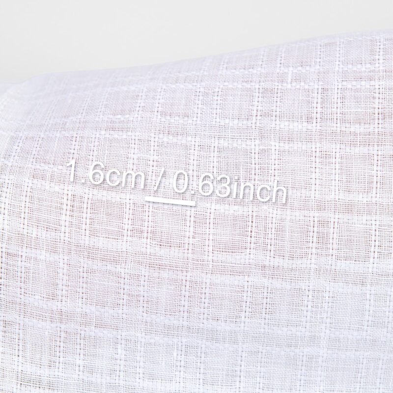 Linen fabric optical white dobby checks, with measurements