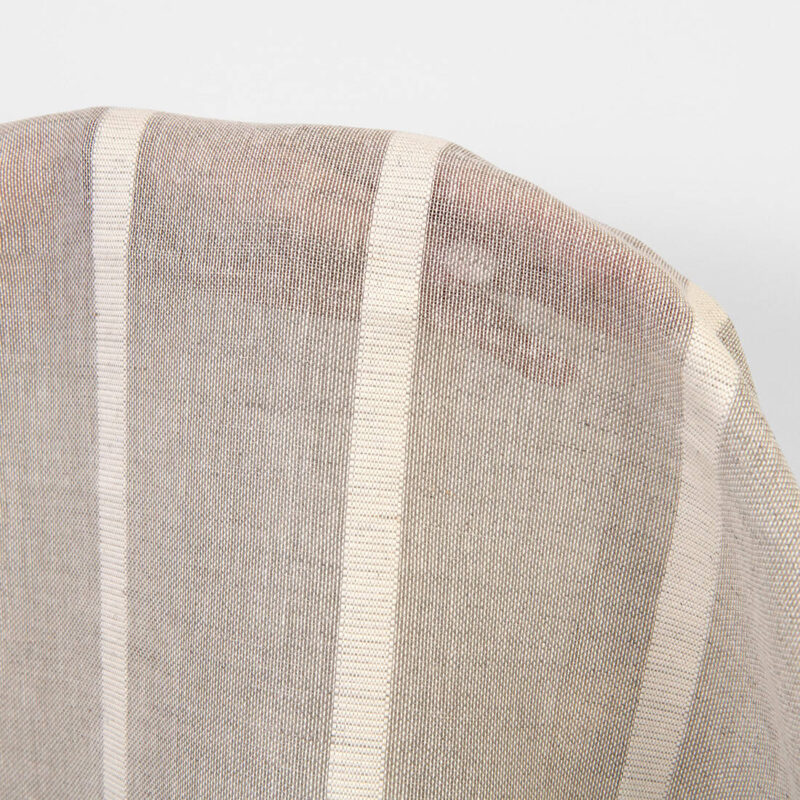Lightweight linen cotton fabric natural with white stripes, 180cm width