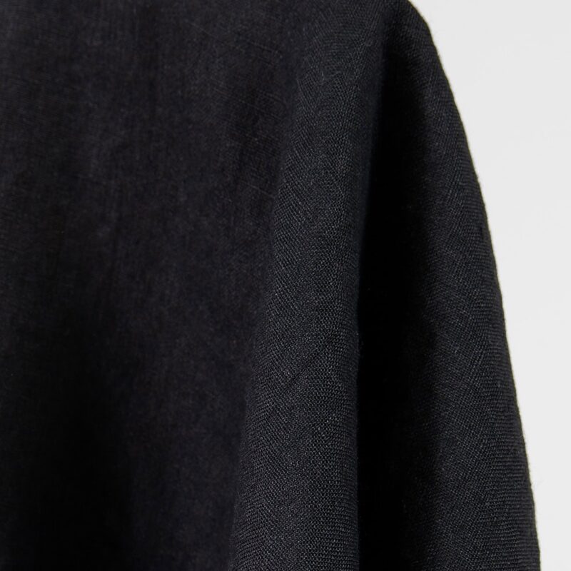 washed black linen fabric medium weight