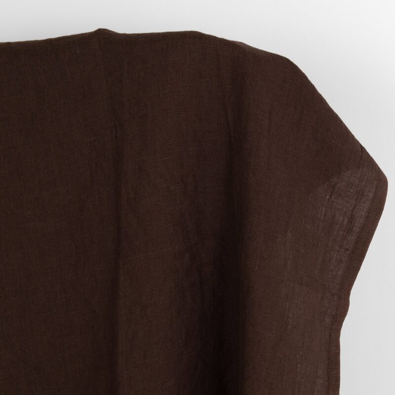 Linen fabric dark brown, 145cm width