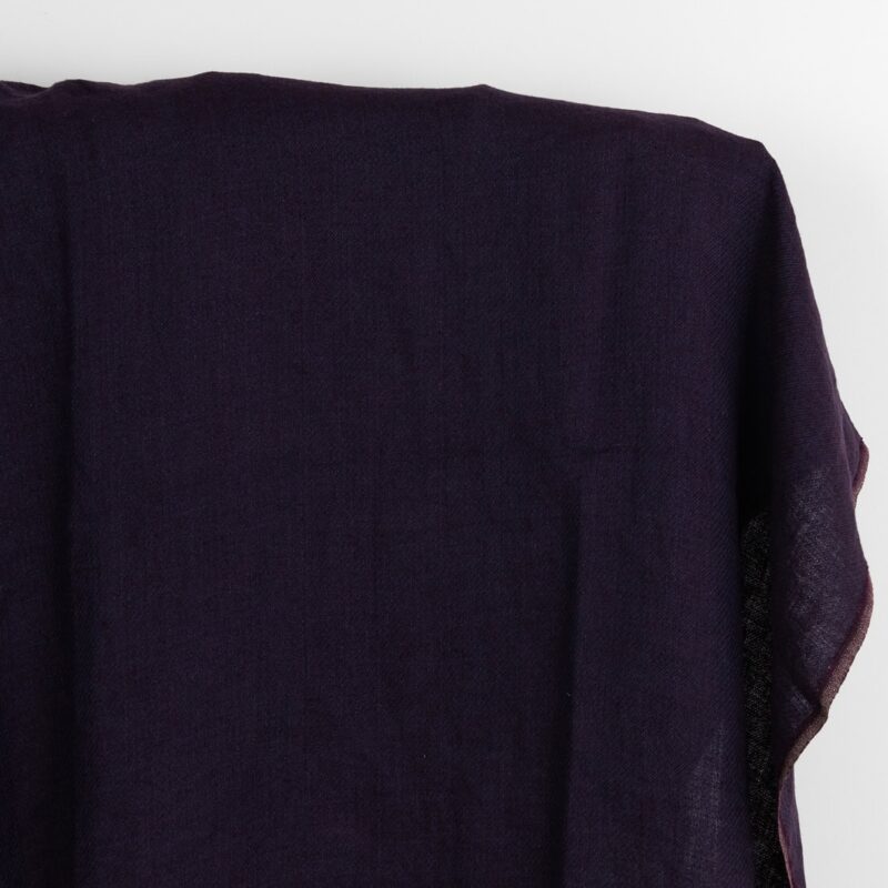 Linen fabric deep blue and violet stripes, washed