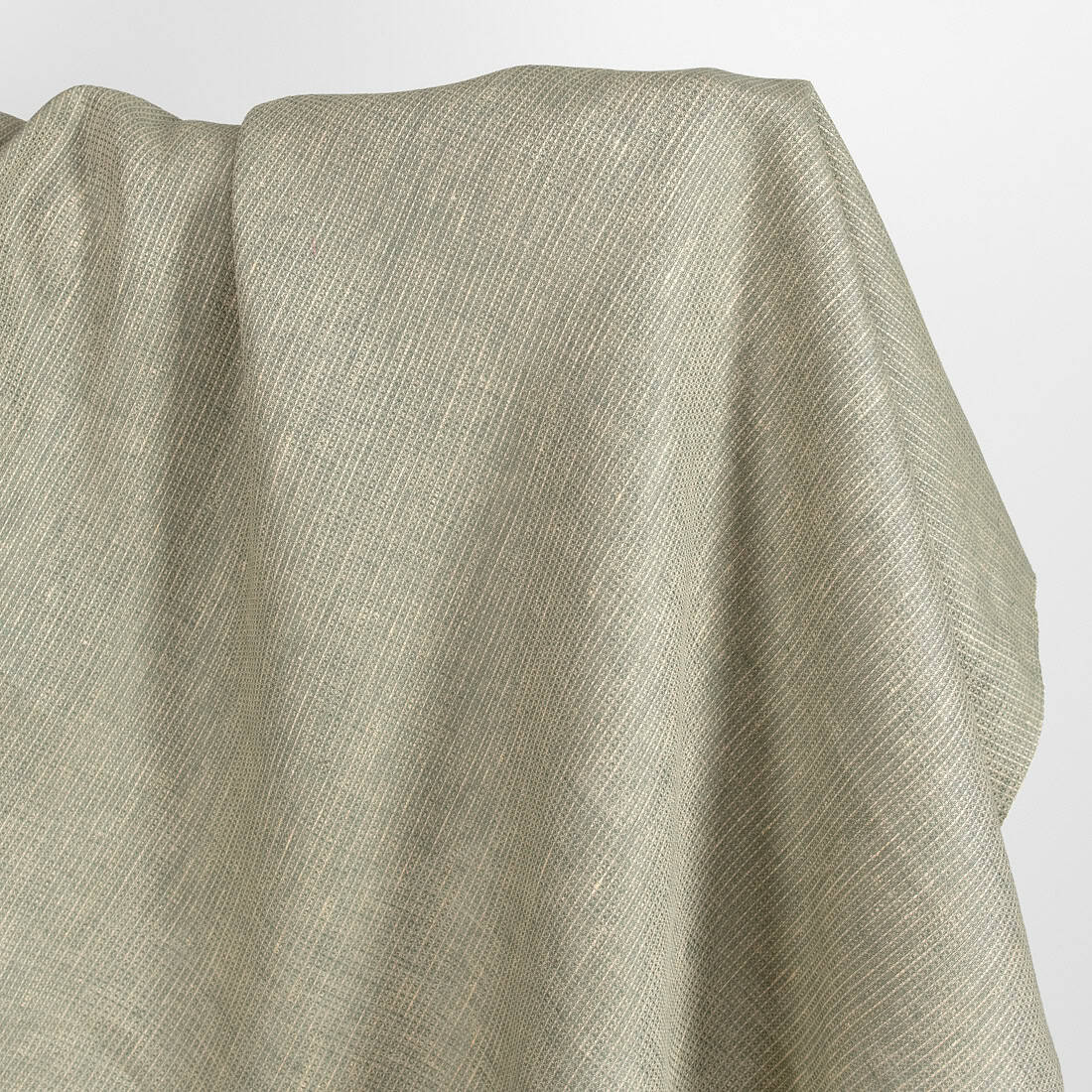 Linen fabric yellow grey melange waffle