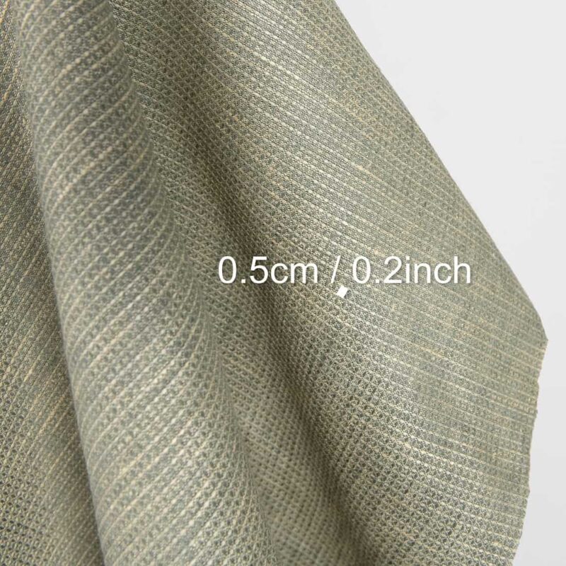 100% linen fabric in yellow grey-green